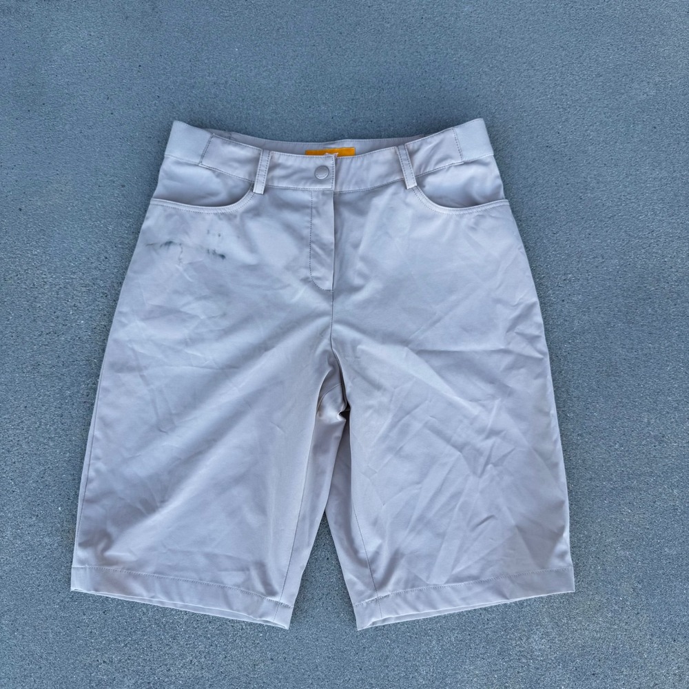 Louis Castel Women Beige Golf Shorts Size 64 3LRPS504 Stretch Performance